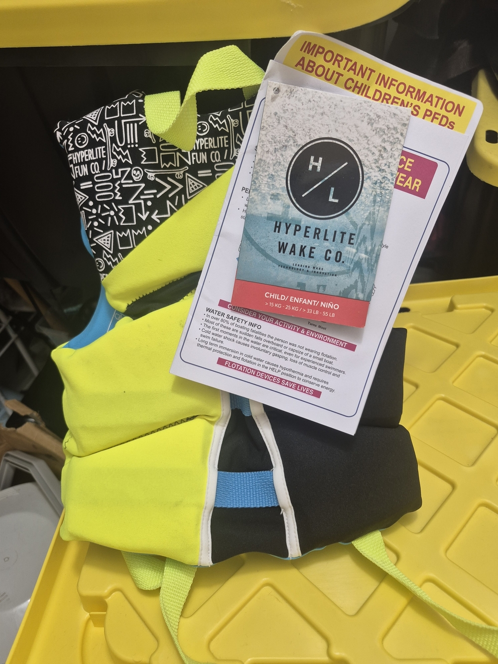 Child Life Jacket - Neon Yellow/Black
